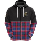 Graham of Menteith Red Clan Half Of Tartan Zipper Hoodie